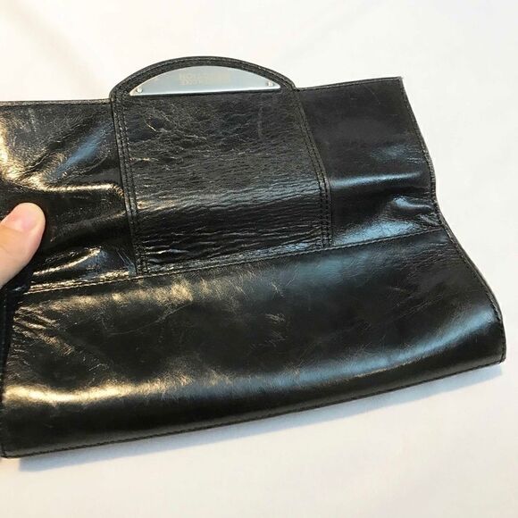 BLACK Leather Kenneth Cole Clutch - Picture 4 of 6